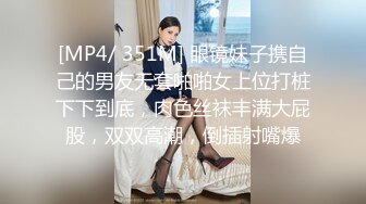 [MP4/ 351M] 眼镜妹子携自己的男友无套啪啪女上位打桩下下到底，肉色丝袜丰满大屁股，双双高潮，倒插射嘴爆